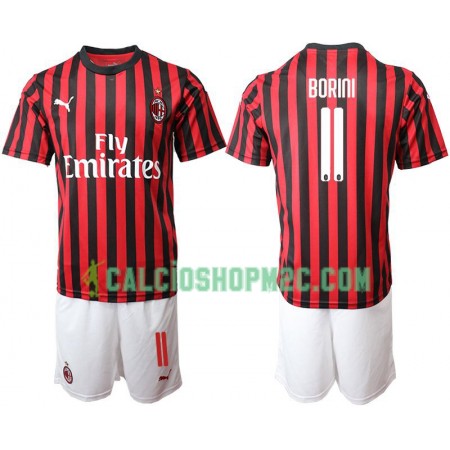 AC Milan BORINI 11 Bambino Maglia Prima 2019/2020 Manica Corta (+ Pantaloncini)